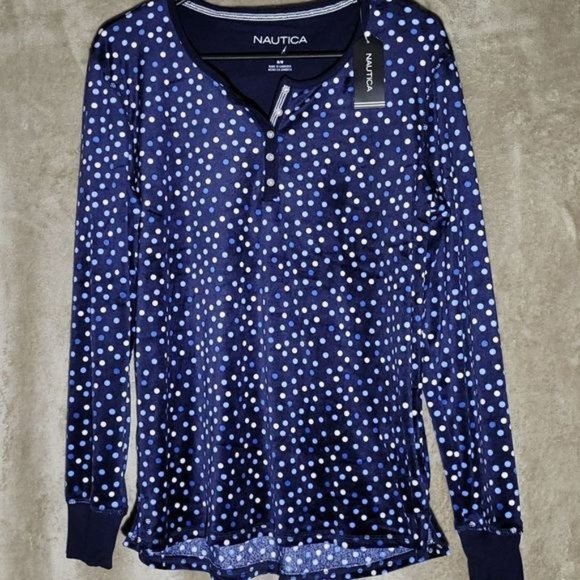 💥Brand New!💥 Nautica Women's Long-sleeve Pajama Top - SIZE M - Picture 1 of 7